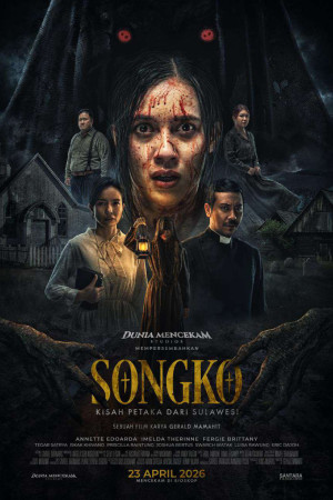 Poster Songko: Kisah Petaka dari Sulawesi dengan tokoh film dan tanggal 23 April 2026.
